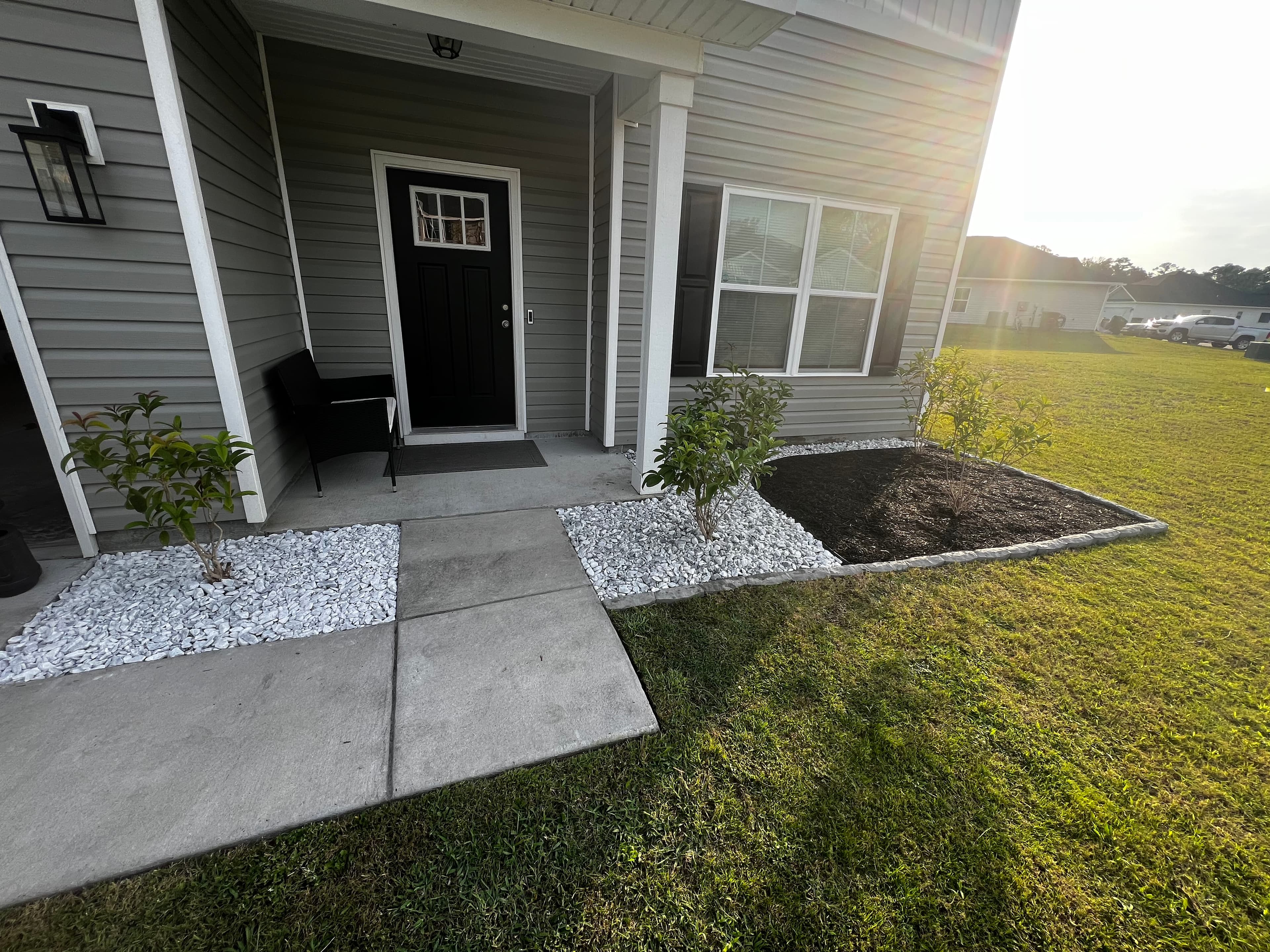 Front yard after cleanup in Cherokee Station